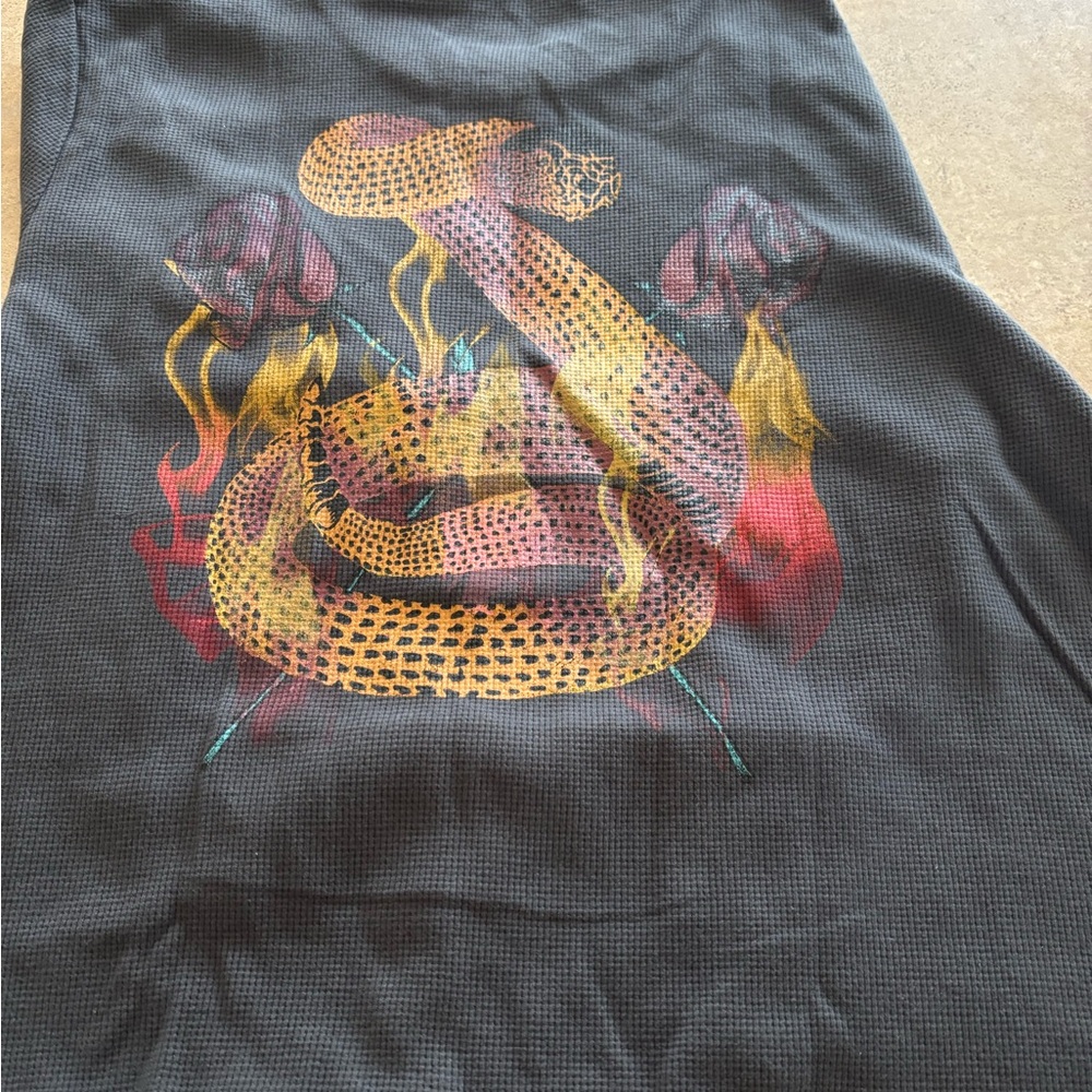 Volcom Long Sleeve Knit Snake and Roses Graphic Design
